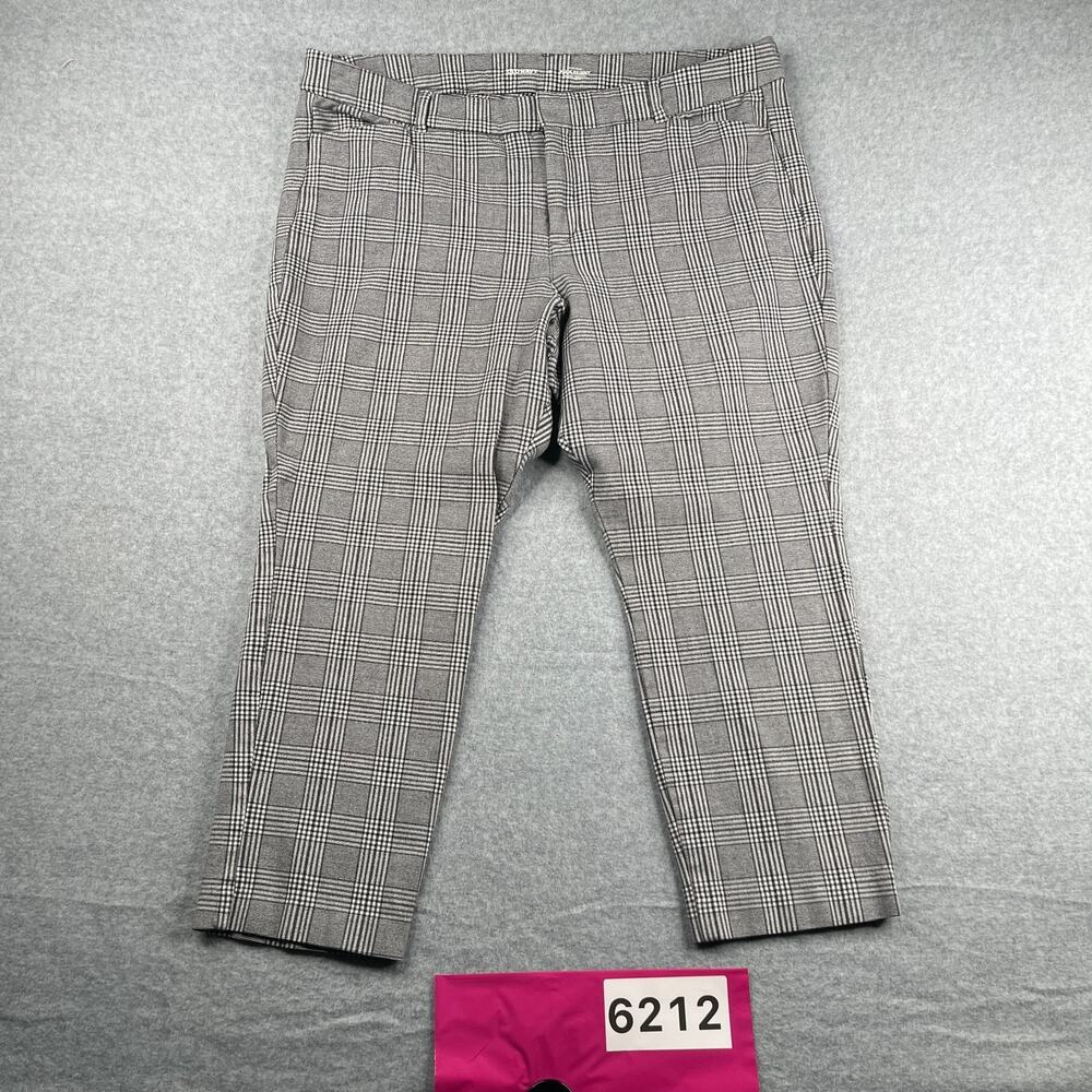 Old Navy Pixie Crop Skinny High Rise Pants Plaid Womens Size 18 Casual Office